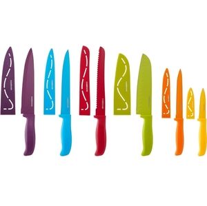 FARBERWARE Colorful 12-Piece Non-stick Resin Coated Stainless Steel Knife Set